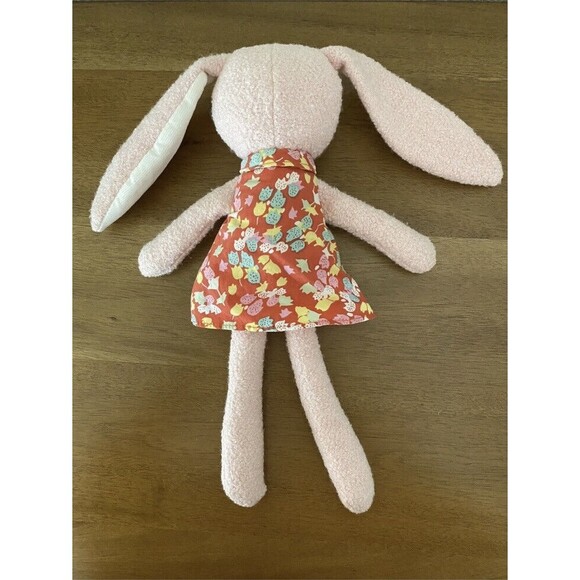 POTTERY BARN KIDS Girly Stuffed Animal Bunny Rabbit Easter Toy Pink w Dress 12" - Picture 5 of 12
